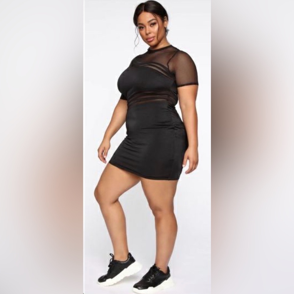 Fashion Nova Black Mesh Dress